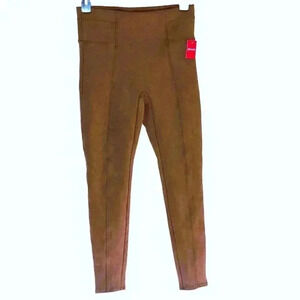 SPANX Faux Suede Leggings Rich Caramel Size Large High-Rise NWT
